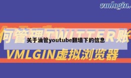 关于油管youtube翻墙下的信息
