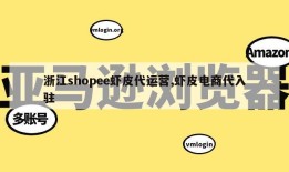 浙江shopee虾皮代运营,虾皮电商代入驻