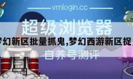 梦幻新区批量抓鬼,梦幻西游新区捉鬼