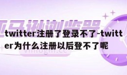twitter注册了登录不了-twitter为什么注册以后登不了呢