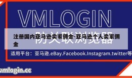 注册国内亚马逊卖家佣金-亚马逊个人卖家佣金