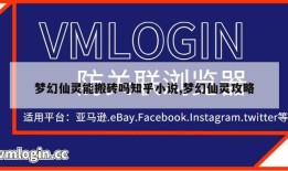 梦幻仙灵能搬砖吗知乎小说,梦幻仙灵攻略