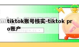 tiktok账号核实-tiktok pro账户