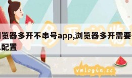 浏览器多开不串号app,浏览器多开需要什么配置