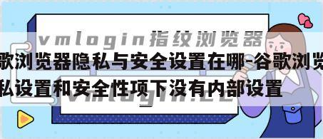 谷歌浏览器隐私与安全设置在哪-谷歌浏览器隐私设置和安全性项下没有内部设置