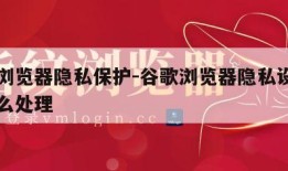 谷歌浏览器隐私保护-谷歌浏览器隐私设置错误怎么处理