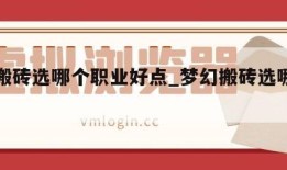 梦幻搬砖选哪个职业好点_梦幻搬砖选哪个门派