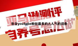 包含youtube粉丝最多的人人气的词条