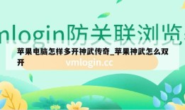 苹果电脑怎样多开神武传奇_苹果神武怎么双开