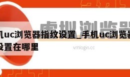手机uc浏览器指纹设置_手机uc浏览器指纹设置在哪里