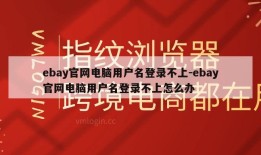ebay官网电脑用户名登录不上-ebay官网电脑用户名登录不上怎么办