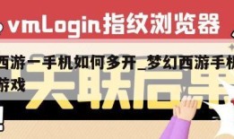 梦幻西游一手机如何多开_梦幻西游手机如何多开游戏
