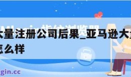 亚马逊大量注册公司后果_亚马逊大量注册公司后果怎么样