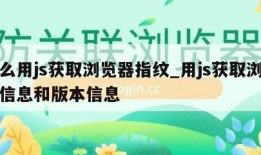 怎么用js获取浏览器指纹_用js获取浏览器信息和版本信息