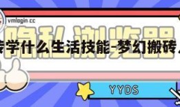 梦幻搬砖学什么生活技能-梦幻搬砖入门搬砖人物