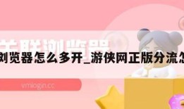 游侠浏览器怎么多开_游侠网正版分流怎么用