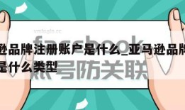 亚马逊品牌注册账户是什么_亚马逊品牌注册账户是什么类型
